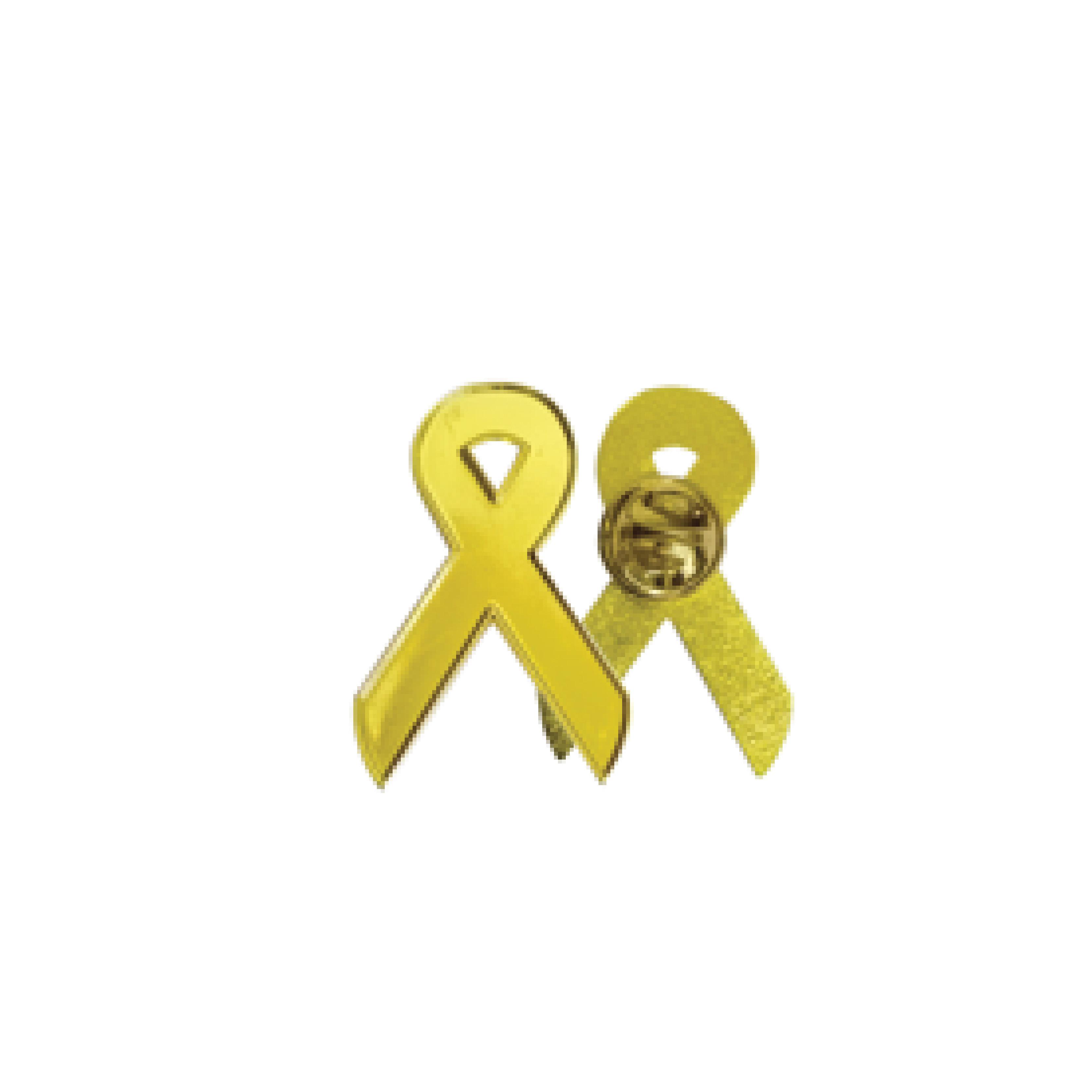 Metallic Gold Awareness Ribbon Lapel Pin